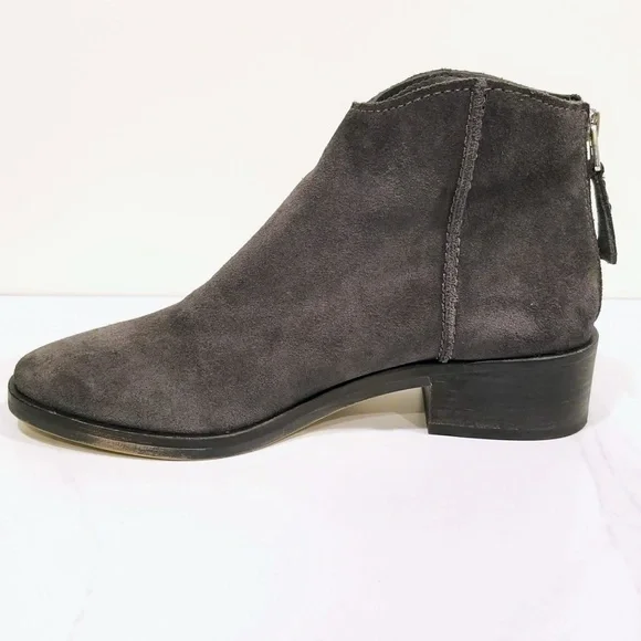 Dolce Vita Tucker Gray Suede Ankle Boots Western Shoes Zip Women's Shoes - Picture 3 of 12